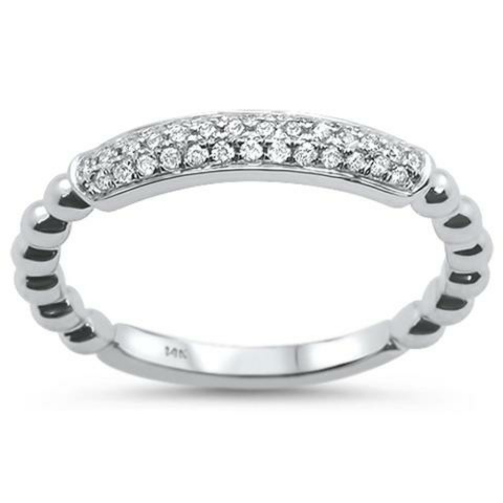 .18ct 14kt white gold diamond stackable trendy ban